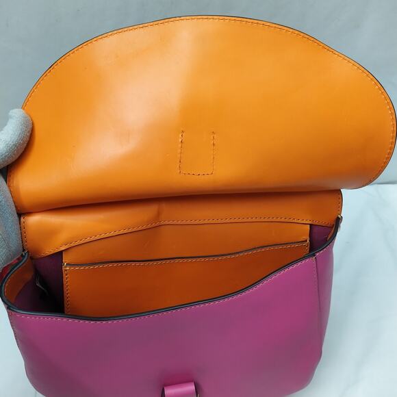 Dooney & Bourke Reese North South Pink Leather Flap Closure Shoulder Bag - Picture 15 of 16